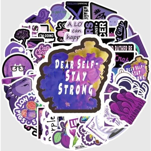 10/64pcs/set Cartoon Purple Decorative Girl Stickers For DIY Suitcase Skateboard Laptop Sticker Children Gift Toys Decals