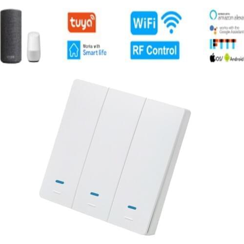 Smart Switch WiFi Push Button Wall Light Switches EU/UK Tuya Wireless Control Alexa Google Home Compatible Smart Life/Tuya APP