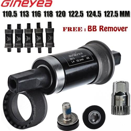 Gineyea Bike Bottom Bracket 116 118 120 122.5 127.5 mm Crank Axis Quare Hole MTB Bicycle Parts BB FOR Square Tapered Spindle C