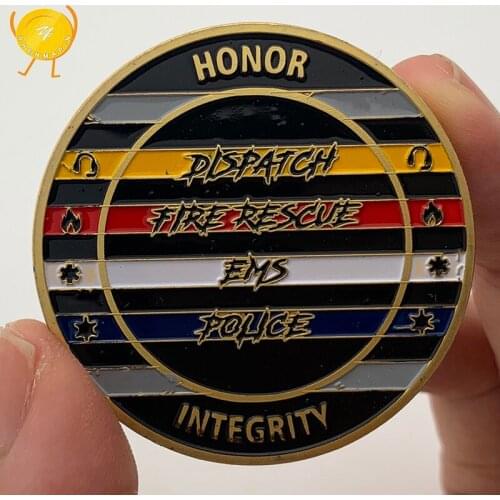 Fire Rescue Commemorative Coin Save Life Glorious Mission Honor Badge Coins Collectibles Five Pointed Star Gold Coin