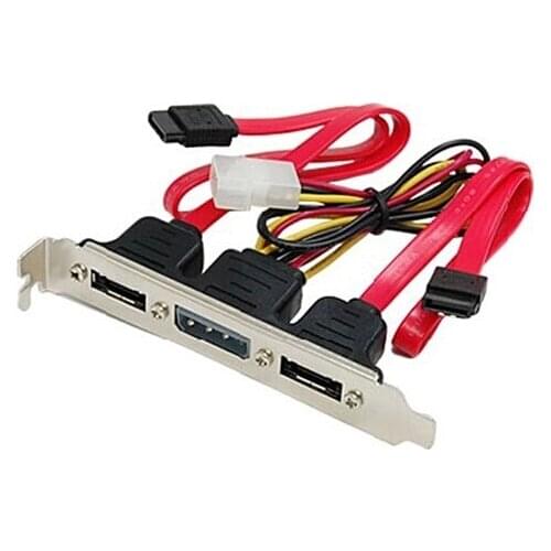 PC DIY SATA to eSATA with 4Pin IDE Molex Power Supply Socket Adapter Converter Card Full-Height Profile For External Hard Drive