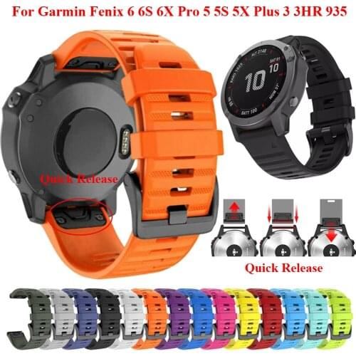 Smart Watch Silicone Replacement Strap For Garmin Fenix 6 6S 6X Pro 5 5X Plus 3 3HR Forerunner 935 Wristband Bracelet 20 22 26mm