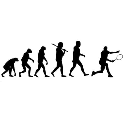 18.6CM*5.6CM Interesting Evolution Tennis Vinyl Car Sticler Black/Silver S9-0424