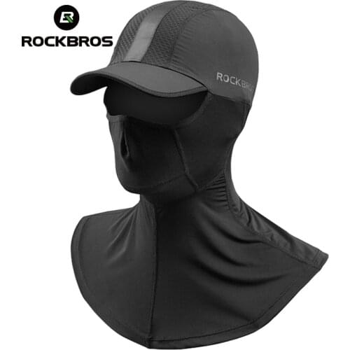 ROCKBROS Summer Cycling Bicycle Headwear Anti-sweat Breathable Cap Running Bike ice silk Masks Hats Sports Face Mask Equipment