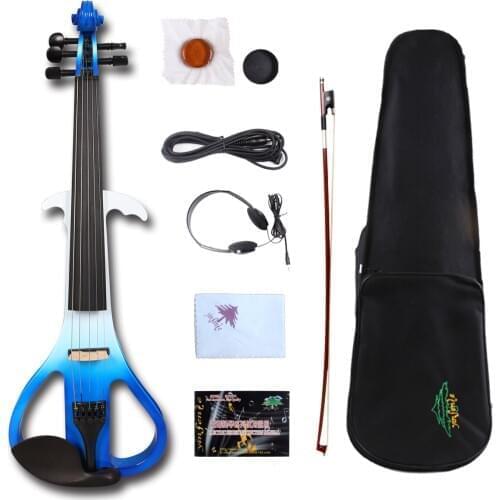 Yinfente 5String Electric Silent Violin 4/4 Handmade Sweet Tone Free Case+Bow+Rosin+Cable#EV3