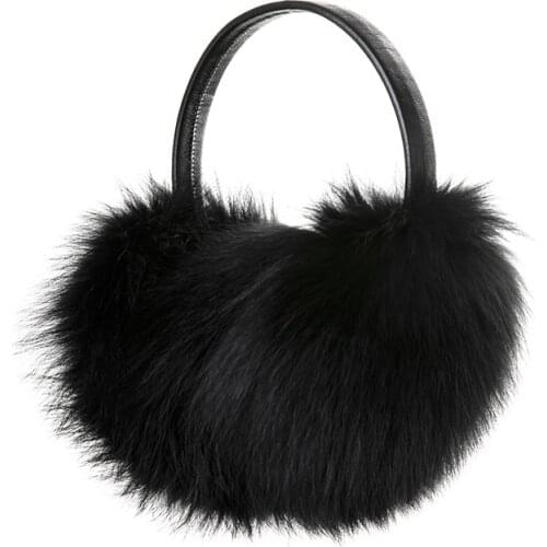 Winter & Spring & Autumn Women Warm Fur Earmuffs Girls Earlap Ultralarge real fox fur Hair Earflap Ladies Plush Ear Muff
