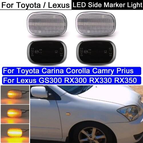 LED Dynamic Side Marker Turn Signal Light For Toyota Corolla Harrier Yaris Hilux Avensis Probox Fielder Lexus GS RX 300 330 350