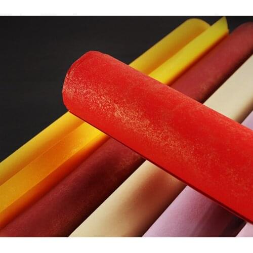 34*138cm Xuan Paper Chinese Brush Pen Calligraphy Special Paper with Fine Golden Foils Chinese Half Ripe Rice Paper Papel Arroz