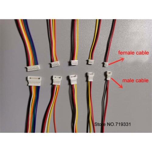 40pcs micro JST 1.25mm 2/3/4/5/6 pin Male Female plug Connector with Wire 1.25MM 2pin/3pin/4pin/5pin Cable 2p/3p/4p/5p 100/150mm