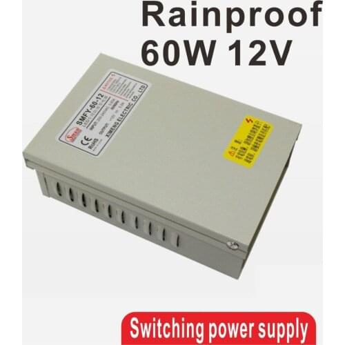 60W 12V 5A Rainproof outdoor Single Output Switching power supply smps AC TO DC for LED