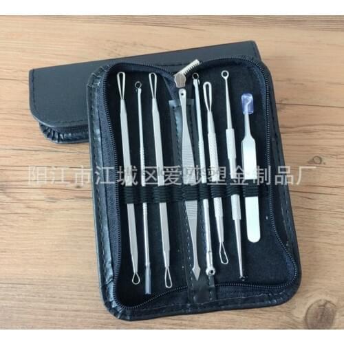 By dhl 200sets 8pcs/set Stainless Steel Blackhead Remover Tool Kit Blackhead Acne Comedone Pimple Blemish Extractor with bag hot