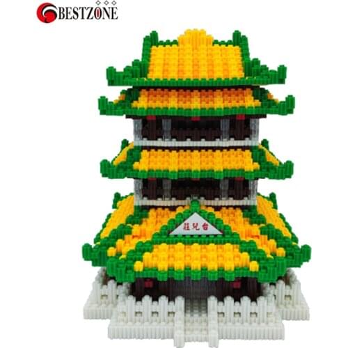 9000+Pcs Building Diamond Blocks Juggle Toy Chinese Tradition Shandong Taierzhuang Architecture Micro Model For Kid Child Gift