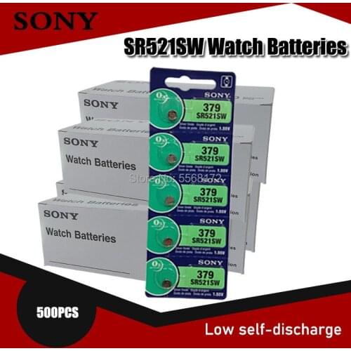 500Pc Sony Watch Battery 1.55V 379 SR521SW D379 V379 AG0 Silver Oxide Button Cell Battery For Watch Electronic Calculator