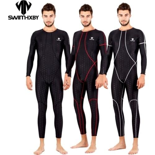 HBXY Mens one piece swimwear full body swimsuit for men competition swimsuits racing swim suit men professional swimming suits