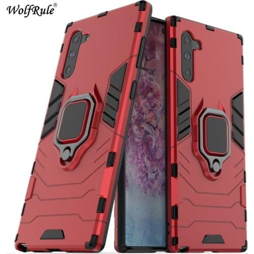 WolfRule For Case Samsung Galaxy Note 10 TPU Hard PC Case Ring Holder Stand Magnetic Armor Case For Samsung Note 10 Shell