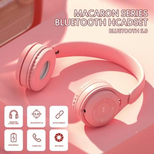 Color Wireless Headphones Bluetooth Headset Foldable Stereo Headphone Gaming Earphones With Microphone For PC Phone Mp3