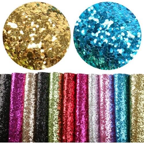 David accessories 11Pieces/set 20*33cm Chunky Glitter Synthetic Leather Patchwork Hair Bow Handbag Phone Case DIY,1Yc10728