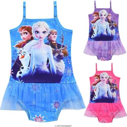 Children elsa Swimsuit for Girls Swimwear 3-10 Years Summer Kids Swimsuits One Piece Girls Swimsuit Cartoon Bathing Suit Cute