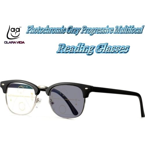 Photochromic Gray Progressive Multifocal Reading Glasses