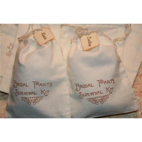Personalised wedding cotton hangovers bag bridal party Survival Kit Bags welcome bags bachelorette welcome bags Bridesmaid gift