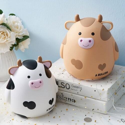 2021 large-capacity lucky ox piggy bank gift ornaments year of the ox gift personalized storage piggy box coin cute piggy bank
