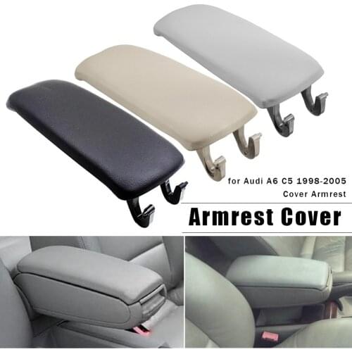 Car Leather Armrest Cover Center Console Lid Covers Cap Interior Storage Box For Audi A6 C5 1998-2005 Auto Interior Accessories