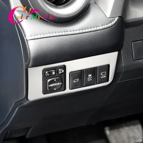 Car Rear View Mirror Adjustment Panel Switch Cover Head Lights Knob Covers Trim Fit for Toyota RAV4 Rav 4 2016 2017 2018 2019