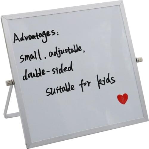 Small Magnetic White Board for Desk 10"X10" Double-Sided Desktop Tabletop Dr y Era se Board with Stand for Students Home