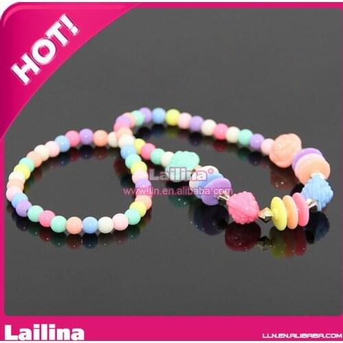 Fashion jewelry wholesale Kids Chunky Bead bow Necklace pendant children/girls Necklace