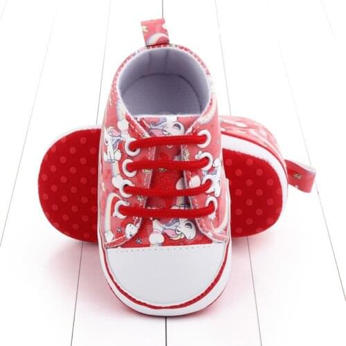 Autumn Printed Canvas For Baby Boys Girls Sweet Anti-Slip Casual Shoes Sneakers Toddler Soft Soled First Walkers 0-18M