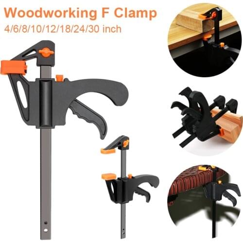 4/6/8/10/12/18/24/30 INCH F Camp Clip Plastic Heavy Duty Woodworking Bar Clamp Quick Ratchet Release DIY Carpentry Hardware Tool