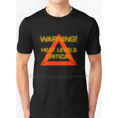 Warning Heat Levels Critical T Shirt 100% Pure Cotton Elite Dangerous Heat Levels Critical Warning Frontier