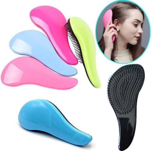 Women Baby Detangling Hair Brush Combs Magic Anti-Static Shower Electroplate Massage Comb Wet Dry Bristles Handle Tangle Curly