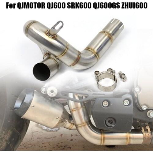 Slip on For QJMOTOR QJ600 SRK600 QJ600GS J600 Motorcycle Exhaust Modified Middle Connect Link Tube Pipe Racing Escape Moto 600CC