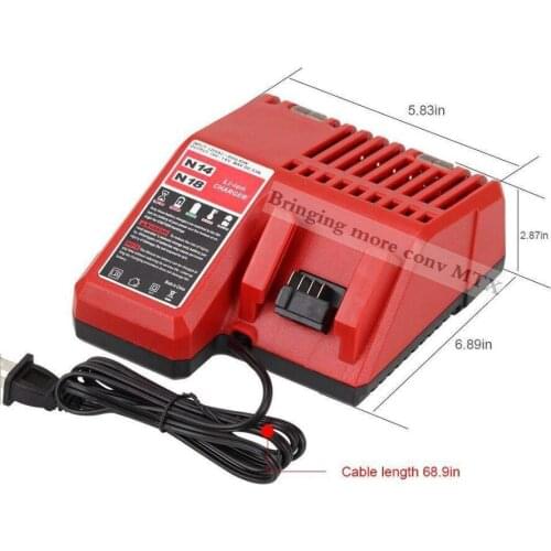 18V Power Tool Lithium Battery Charger Replacement For Milwaukee M18 battery Eu Plug 3A