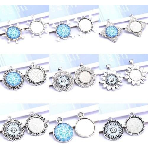 10pcs 18mm 20mm Glass Cabochon Settings Jewelry Accessories Blank Cameo Base Trays Bezels Jewelry Fit DIY Jewelry Making
