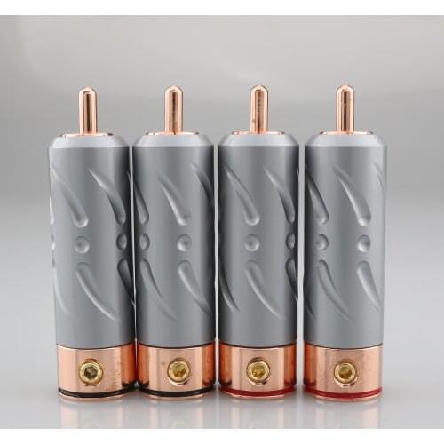 Viborg VR109 HI-End Performance Pure Red Copper RCA Plug soldering connectors