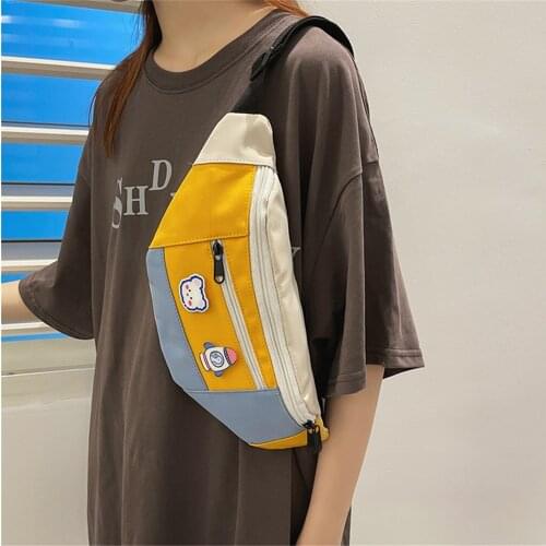 Woman Chest Bags Casual nylon Wasit Packs Fanny Pack Fashion Trend Contrast color Crossbody Bag Fresh sports style Wasit Bags