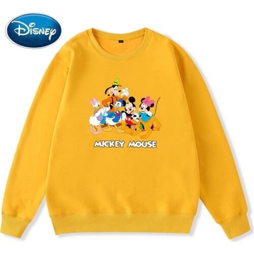 Disney Sweatshirt Minnie Mickey Mouse Donald Daisy Duck Goofy Pluto Cartoon Print Fashion Women O-Neck Long Sleeve Tops Female