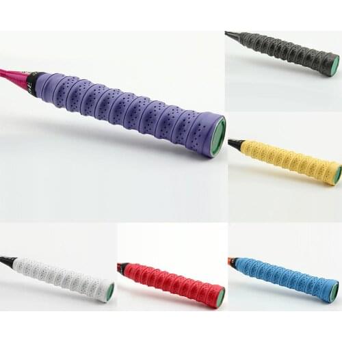 1Pair Non-Slip Breathable Holes Tennis Badminton Racquet Handle Overgrips Tape