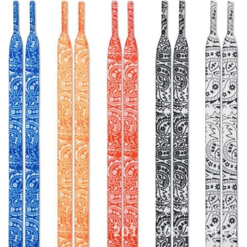 1 Pair Colorful Shoelaces Rainbow Gradient Print Flat Shoe laces Chromatic Colour Sneakers Shoelace 100cm/120cm/140cm Print