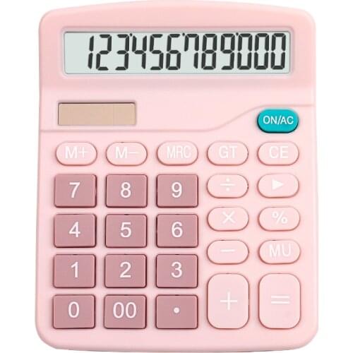 12 digits solar calculator dual power supply student digits electronic large screen calculators home school financial tools