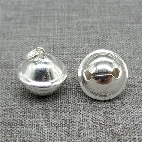 2 Pieces 925 Sterling Silver Dog Cat Collar Bell Charms for Bracelet Necklace