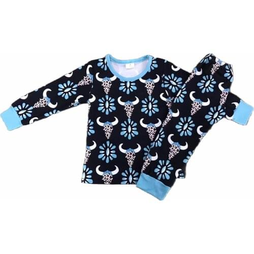 100% Cotton New Design Sleeping Clothes Cartoon Boy Character Sleepwear 2 Pcs Girl Cute Tauren Print Kids Pajamas Set