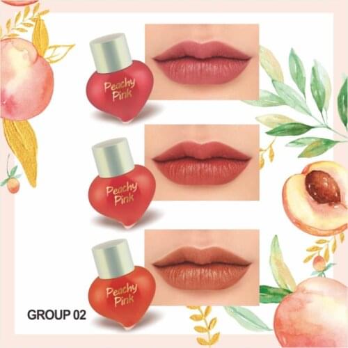 3PCS/SET Peach-shaped Matte Lip Gloss Waterproof Long Lasting Skin-friendly Natural Makeup Lip Gloss TSLM1