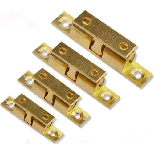 4 type Solid Brass Polish Double Ball design Catch Hardware Cabinet Latch Card type pure copper door Cupboard Home Door