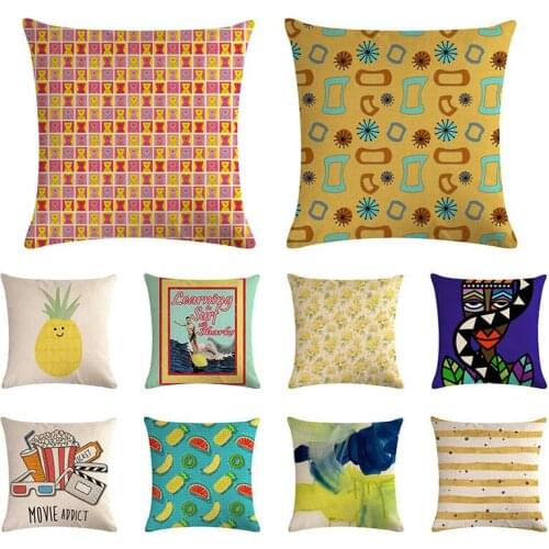 45x45cm 3D glasses popcorn cushion cover surfboard shark pillow cover linen chair sofa car home fashion decoration pillow case