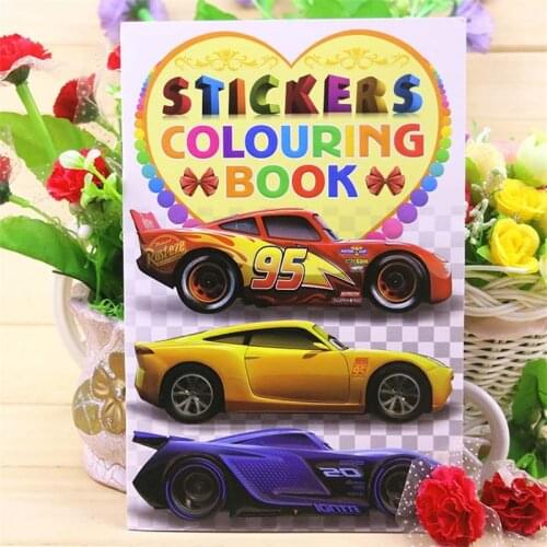 20x27CM 16 Page Car Coloring Book Sticker Book Children kids Books Adults Coloring Books Painting/Drawing/Art 2 cover patterns