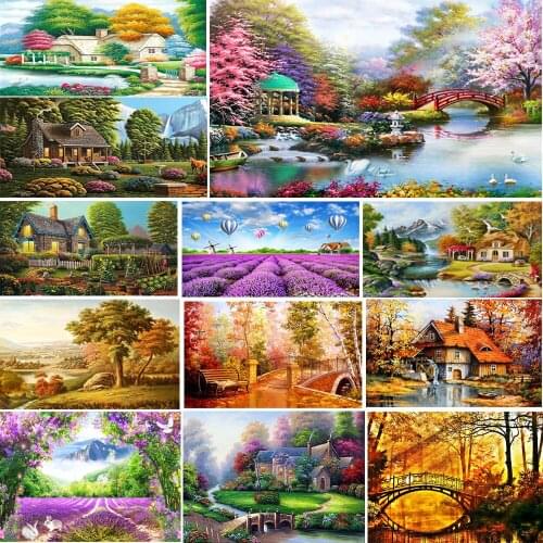 5d Diy Diamond Painting Landscape Square Round Diamond Painting Landscape Diamond Painting Mosaic Home Decoration New Promotion