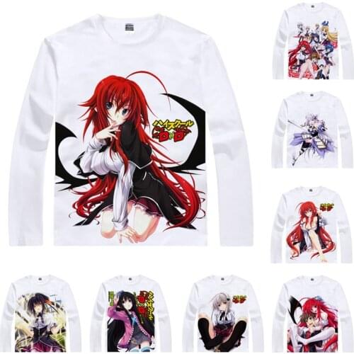 Coolprint Anime Shirt High School DXD BorN T-Shirts Multi-style Long Sleeve Xenovia Quarta Akeno Himejima Cosplay Motivs Shirts